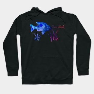 Fish and algae. The world of the ocean. Hoodie